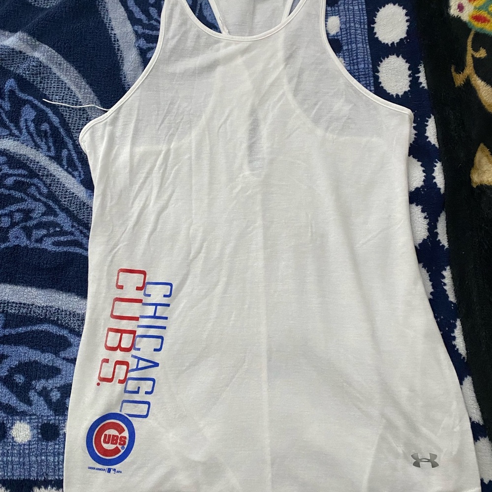 NWOT Under Armour White Chicago Cubs Tank